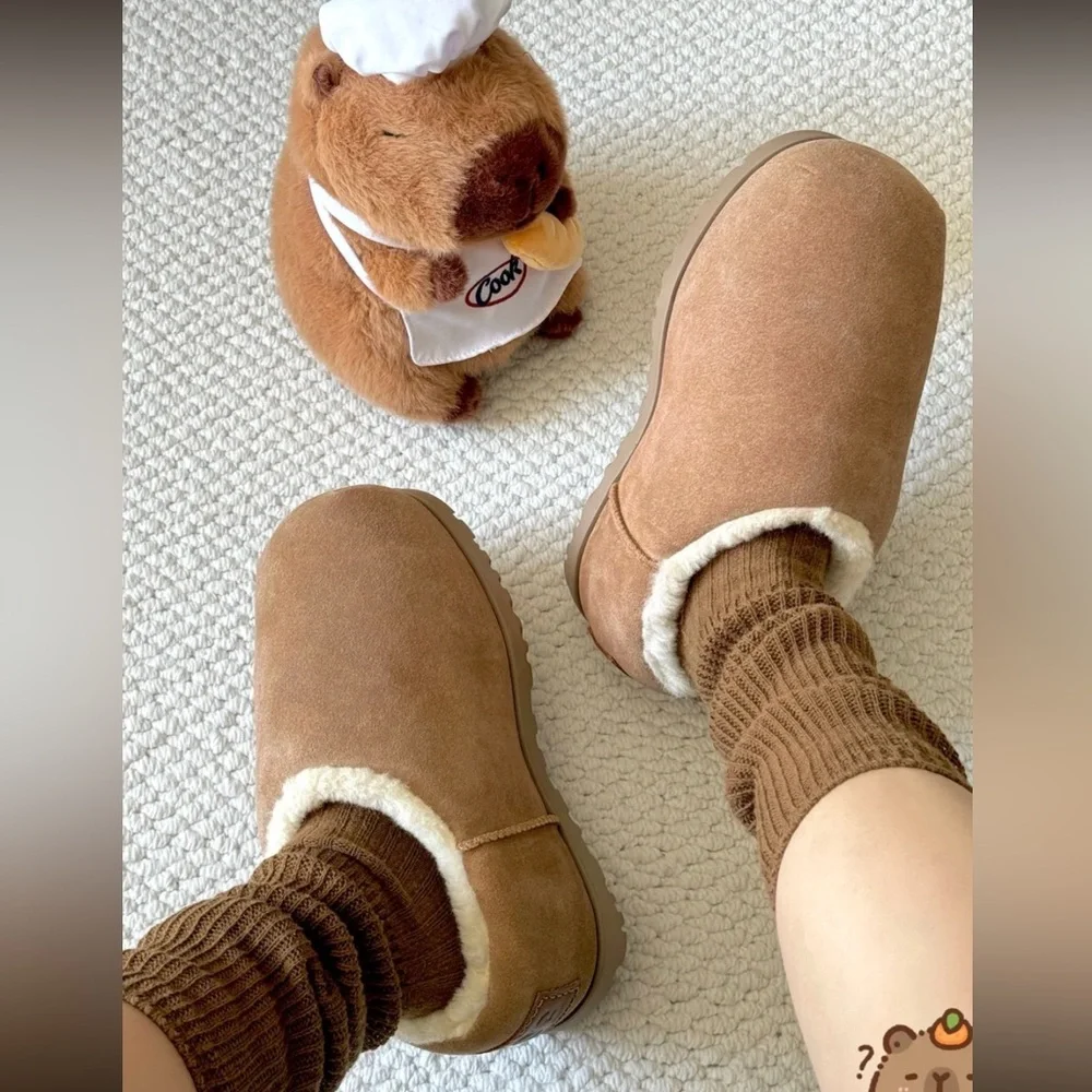 UGG Pumped Slide Camel 1158215 Women's 8 with shearling